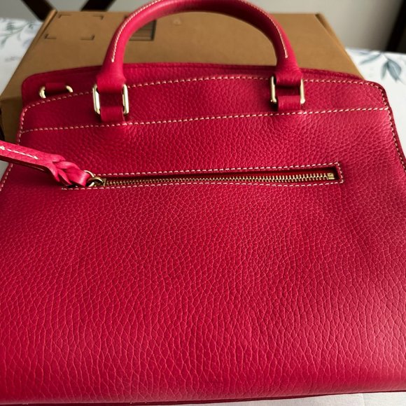 Dooney & Bourke Pink Pebbed Leather Doube Handes Satchel Bag Purse - Picture 3 of 4